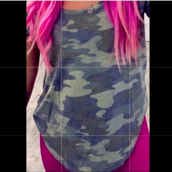 PINK Victoria's Secret Tops - (GIFTED) VS PINK CAMO TSHIRT DOG LOGO